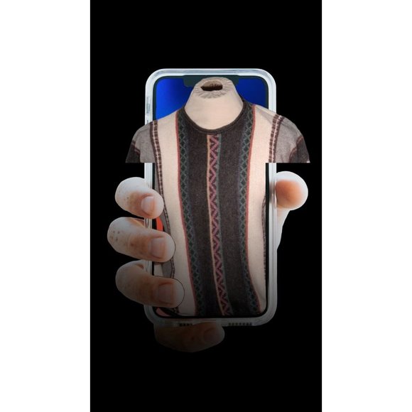 80's Vintage Concrete Mix Striped Sweater M/L Ramie/Cotton Knit Crewneck - Picture 4 of 6